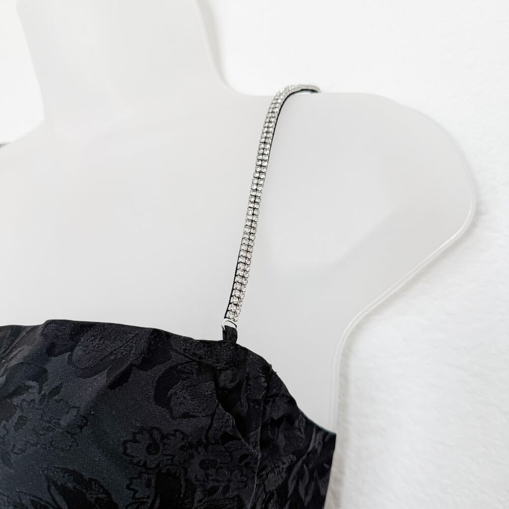 For Love & Lemons Dress Womens Medium Black Gabrielle Mini Slip Whimsygoth Y2K - Picture 9 of 14